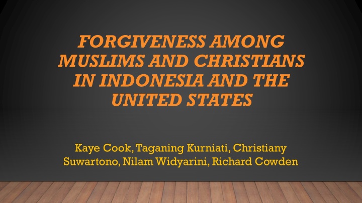 forgiveness among muslims and christians