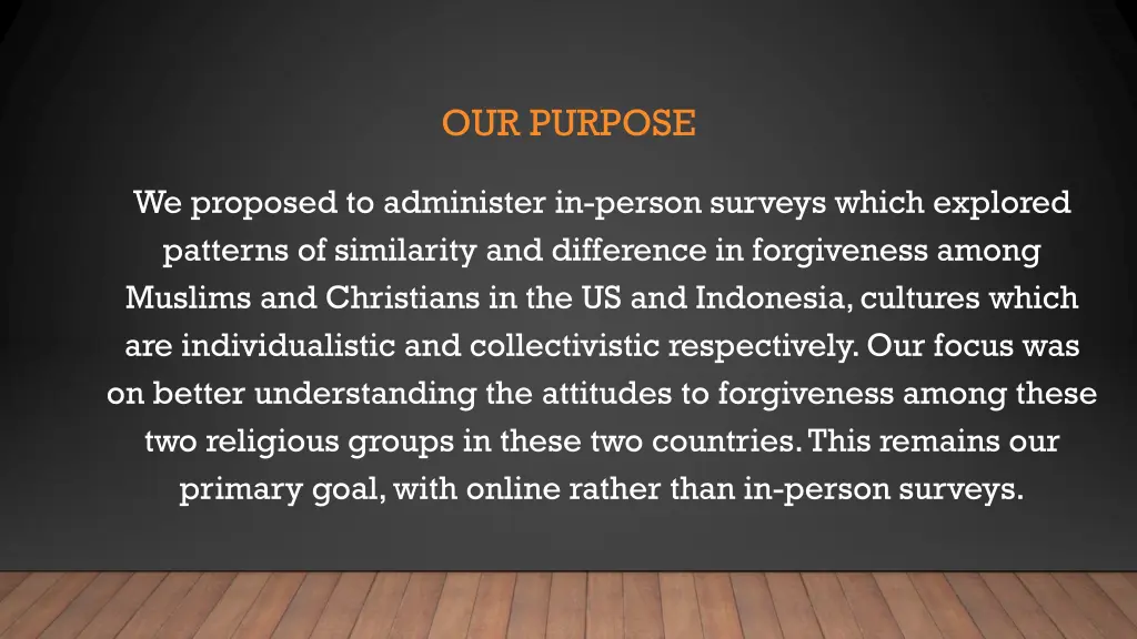 our purpose