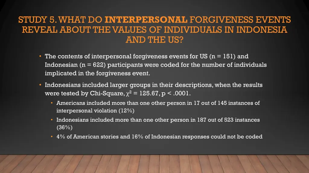 study 5 what do interpersonal forgiveness events