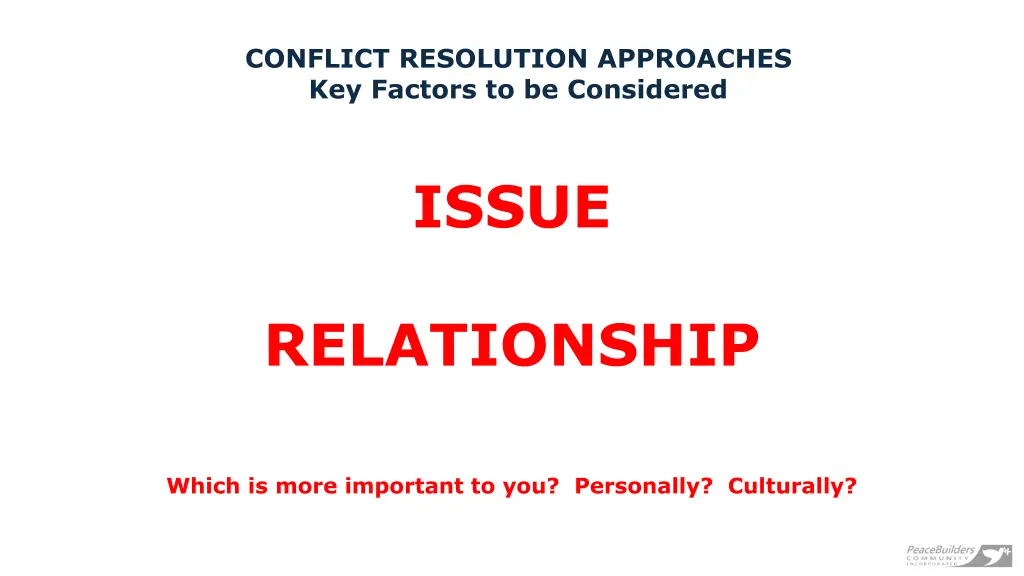 conflict resolution approaches key factors