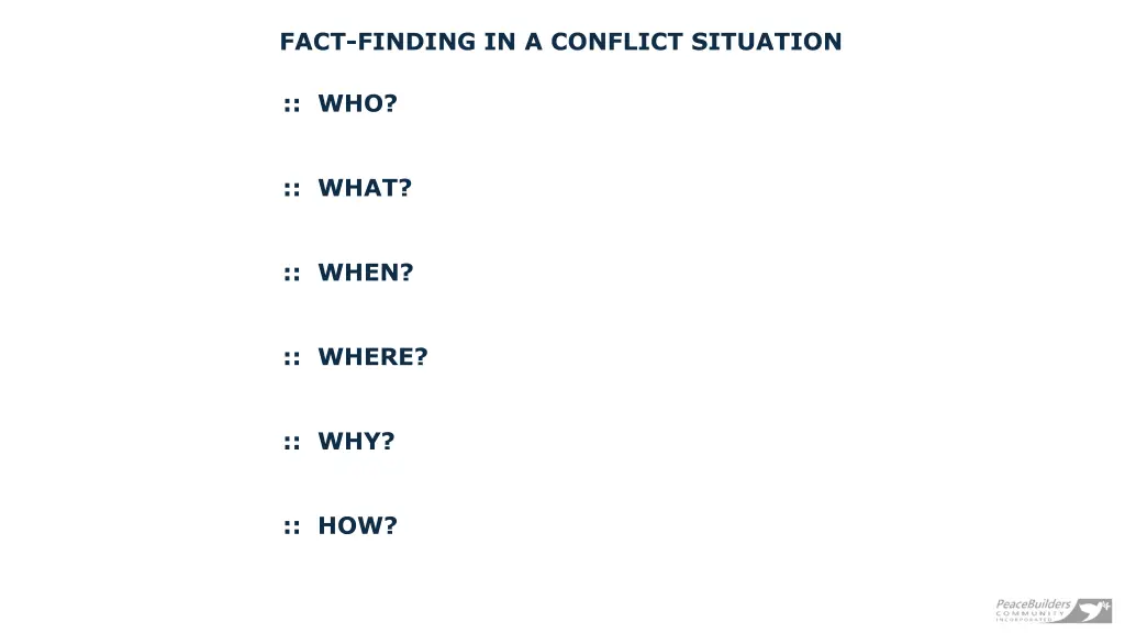 fact finding in a conflict situation