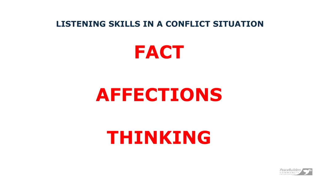 listening skills in a conflict situation