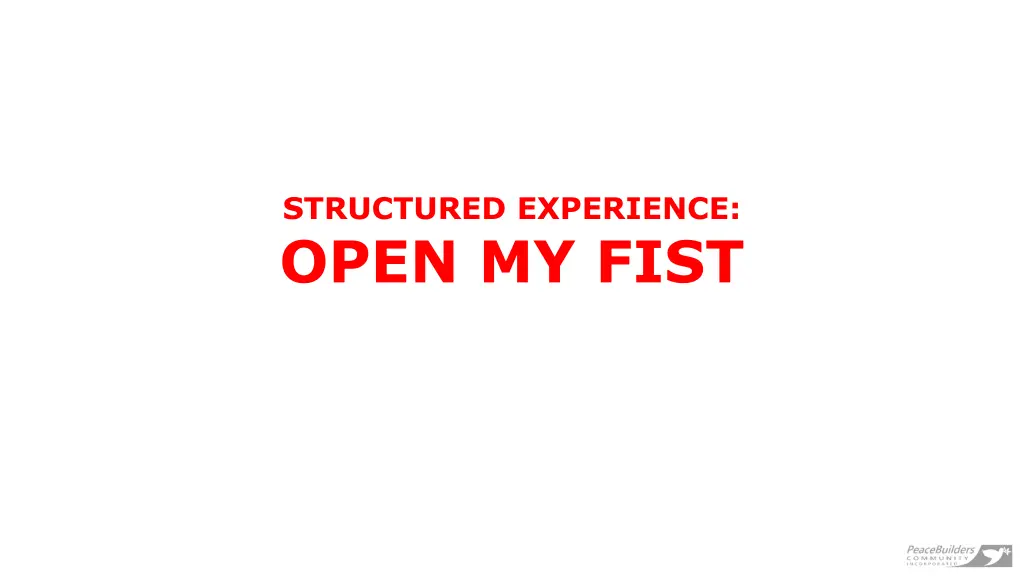 structured experience open my fist