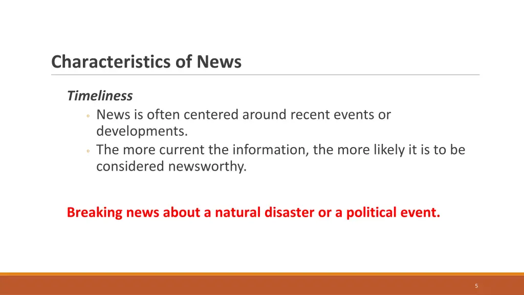 characteristics of news 1