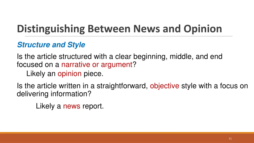 distinguishing between news and opinion 6