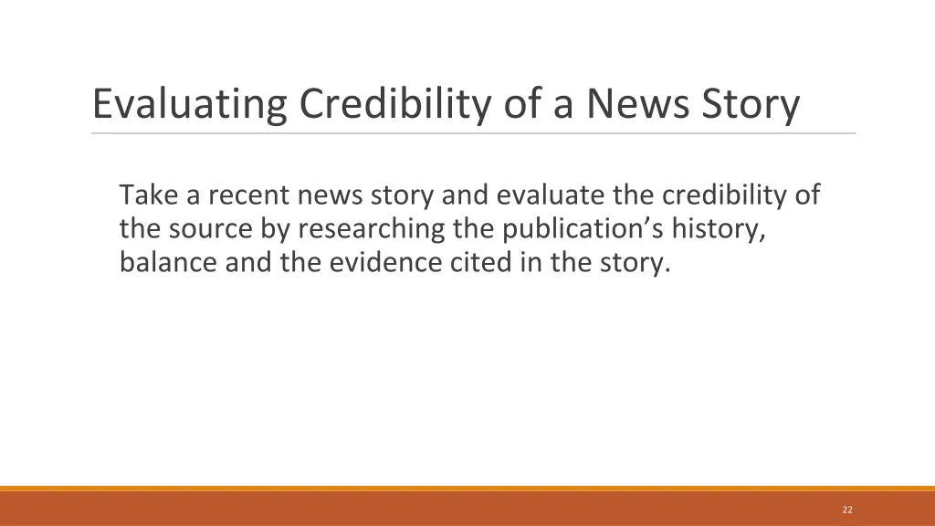 evaluating credibility of a news story