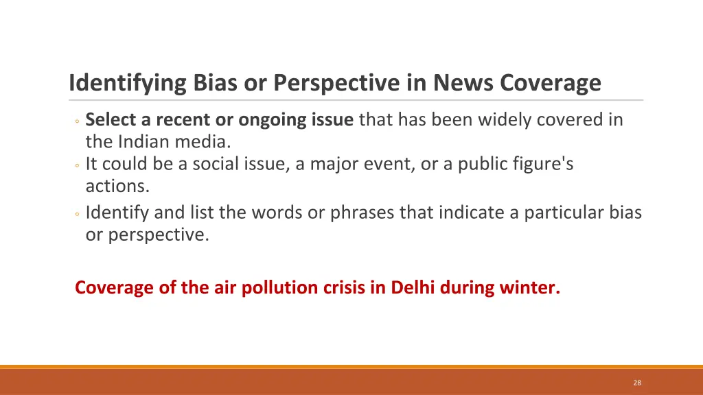 identifying bias or perspective in news coverage