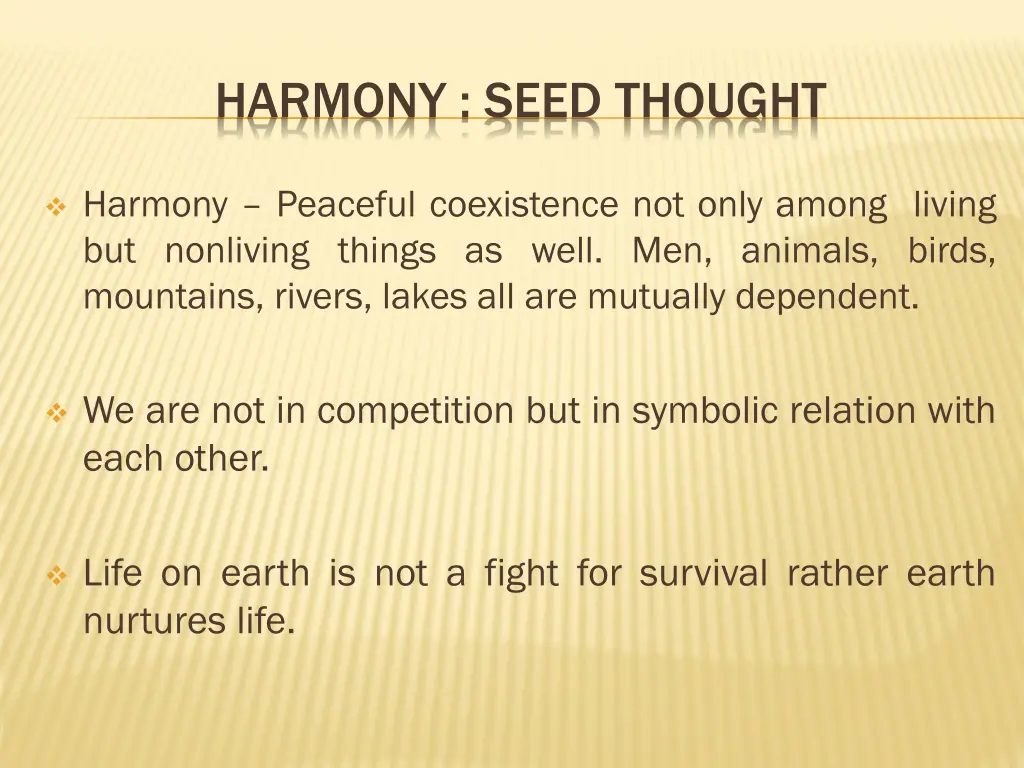 harmony seed thought