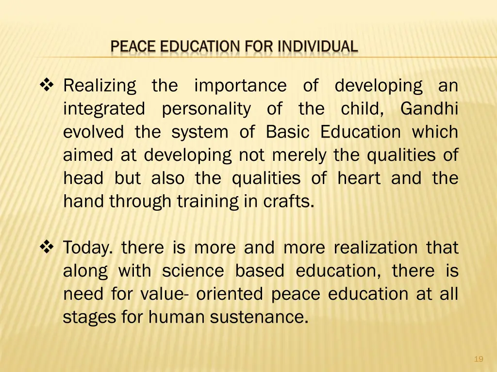 peace education for individual peace education