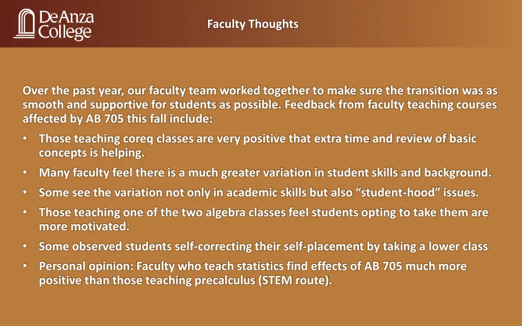 faculty thoughts