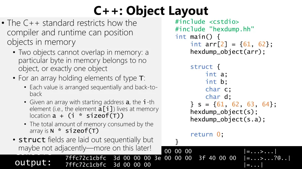 c object layout 2