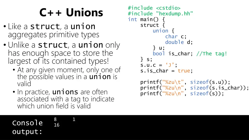 c unions