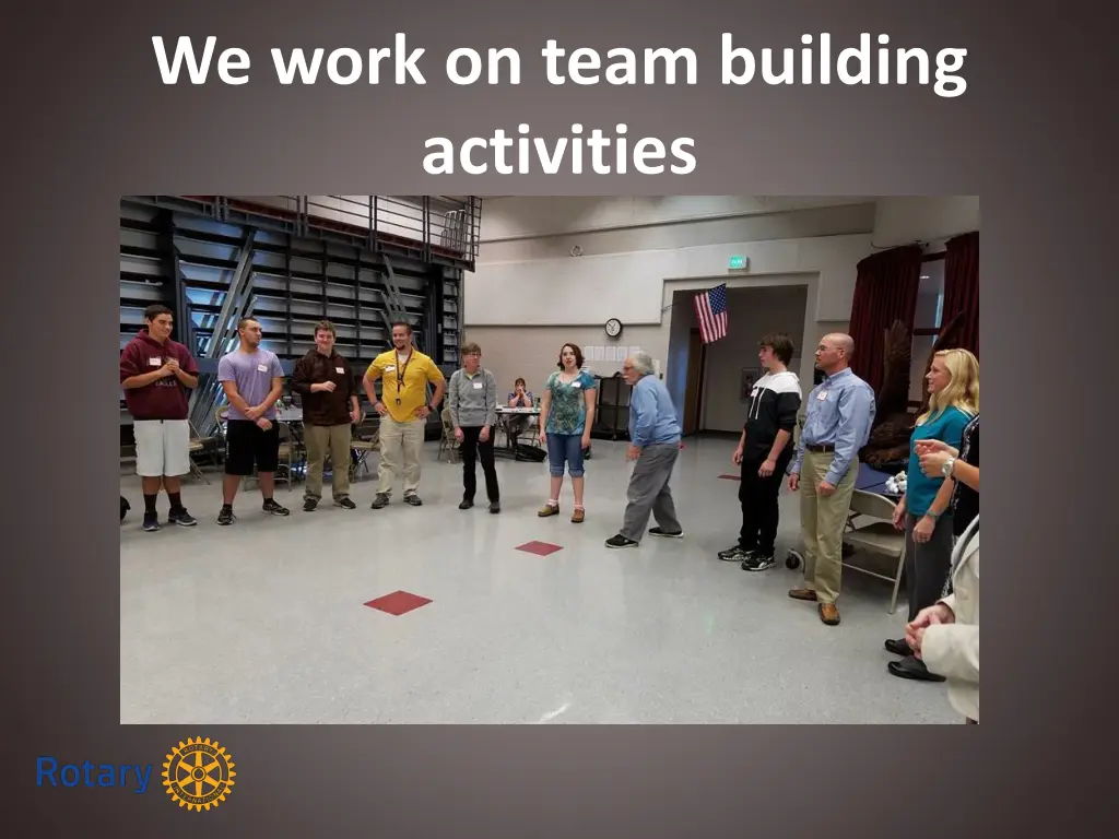 we work on team building activities