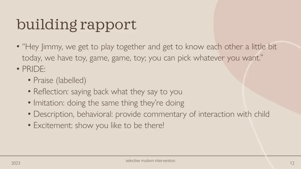 building rapport