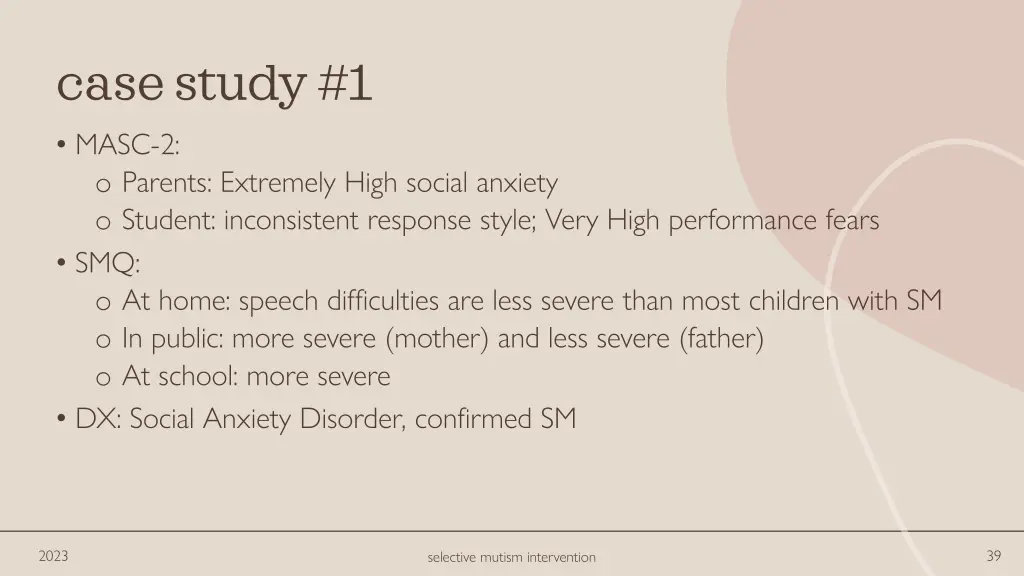 case study 1 masc 2 o parents extremely high