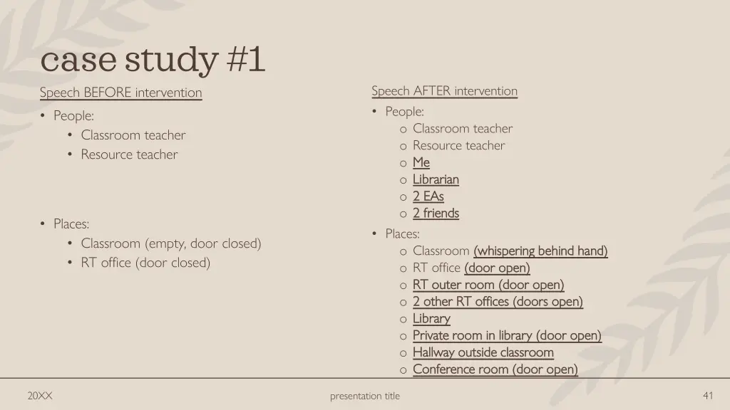 case study 1 speech before intervention people