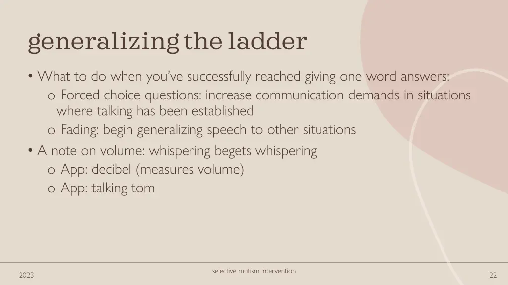 generalizing the ladder