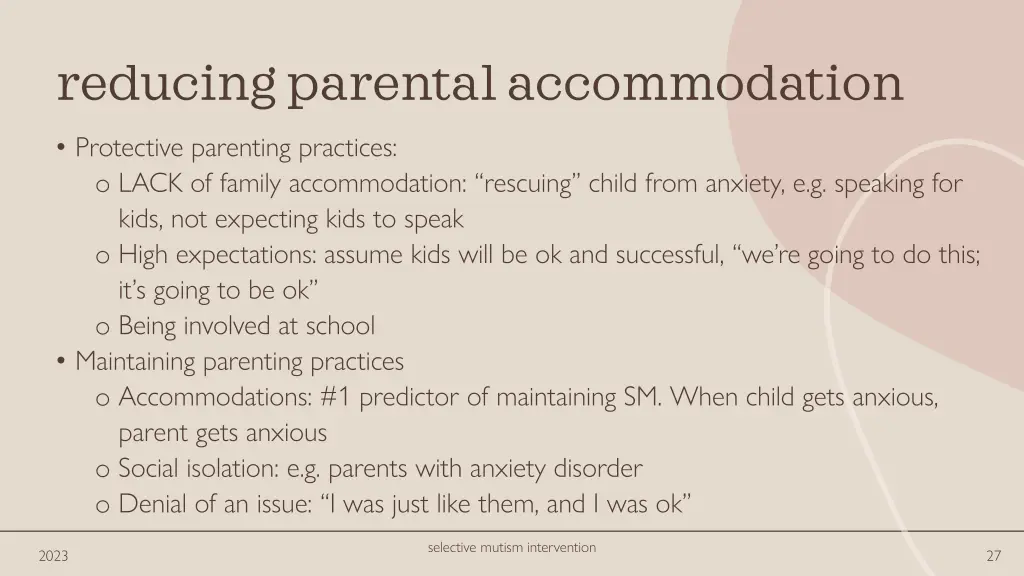 reducing parental accommodation