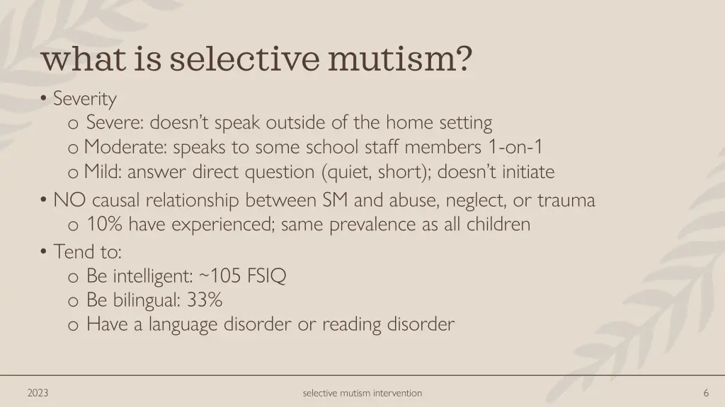 what is selective mutism severity o severe doesn