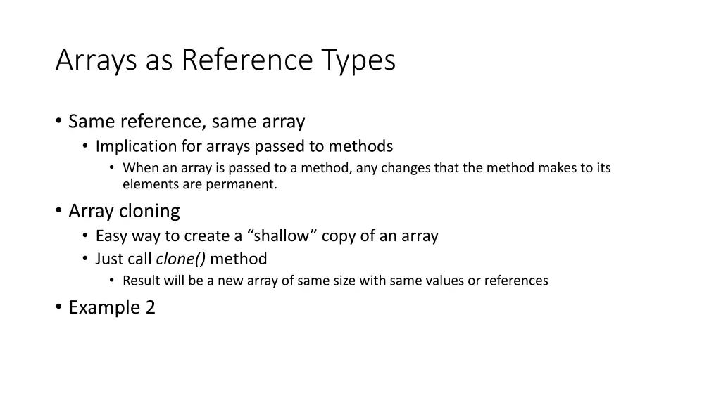 arrays as reference types