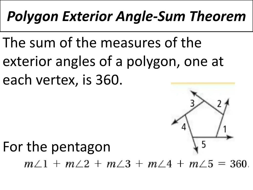 polygon exterior angle sum theorem