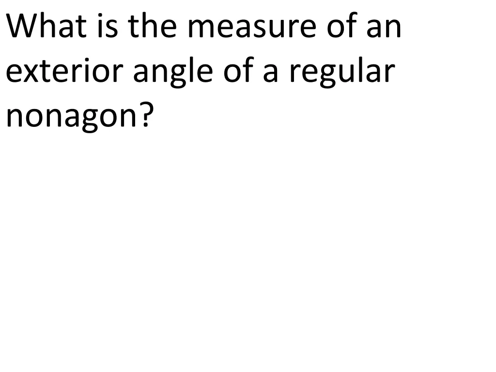 what is the measure of an exterior angle