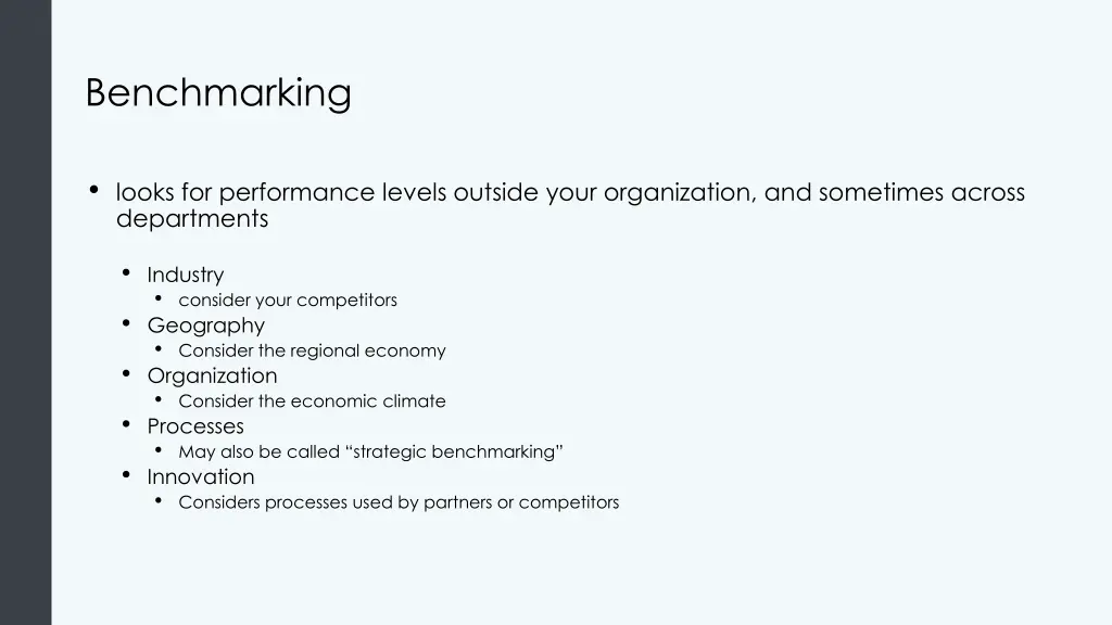 benchmarking