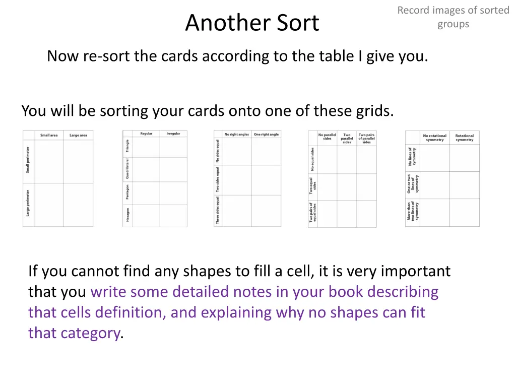 record images of sorted groups 1