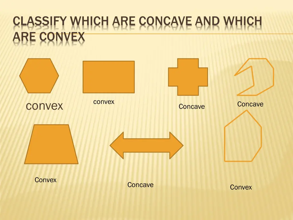 classify which are concave and which are convex