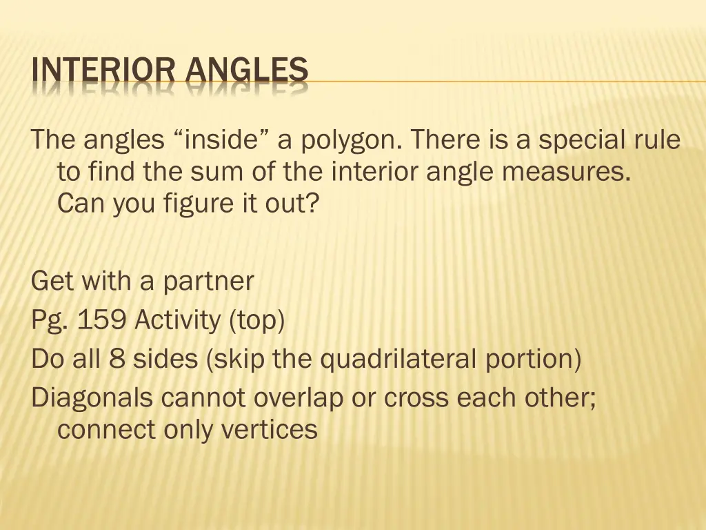 interior angles