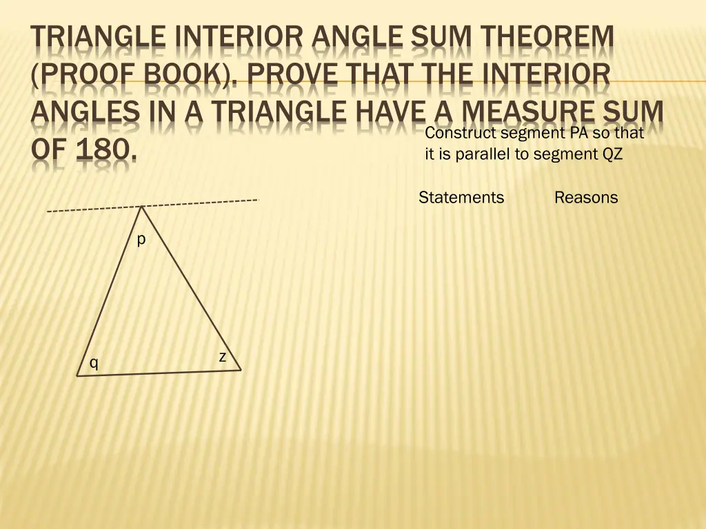 triangle interior angle sum theorem proof book