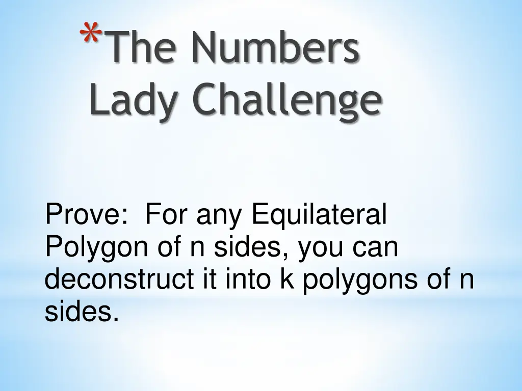 the numbers lady challenge