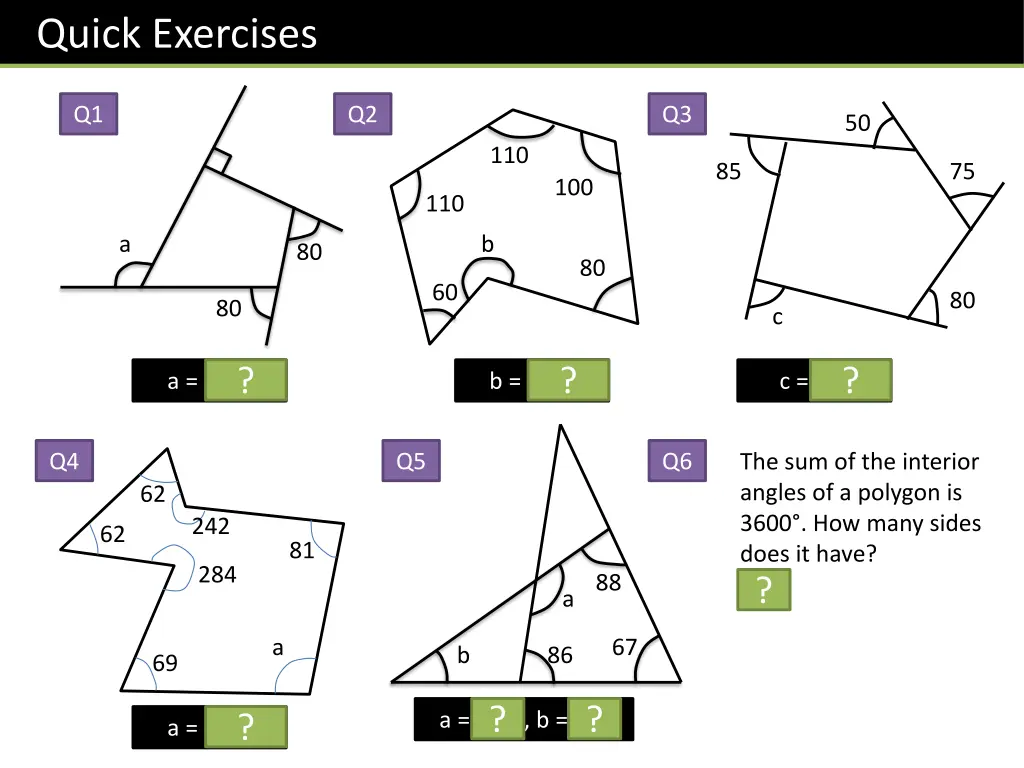 quick exercises 1