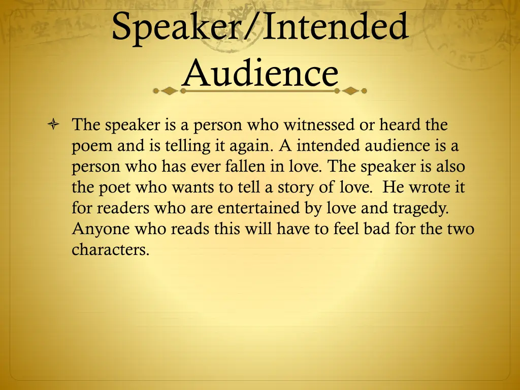 speaker intended audience