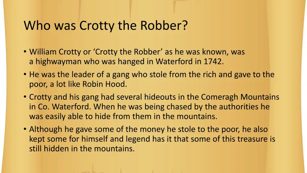 who was crotty the robber