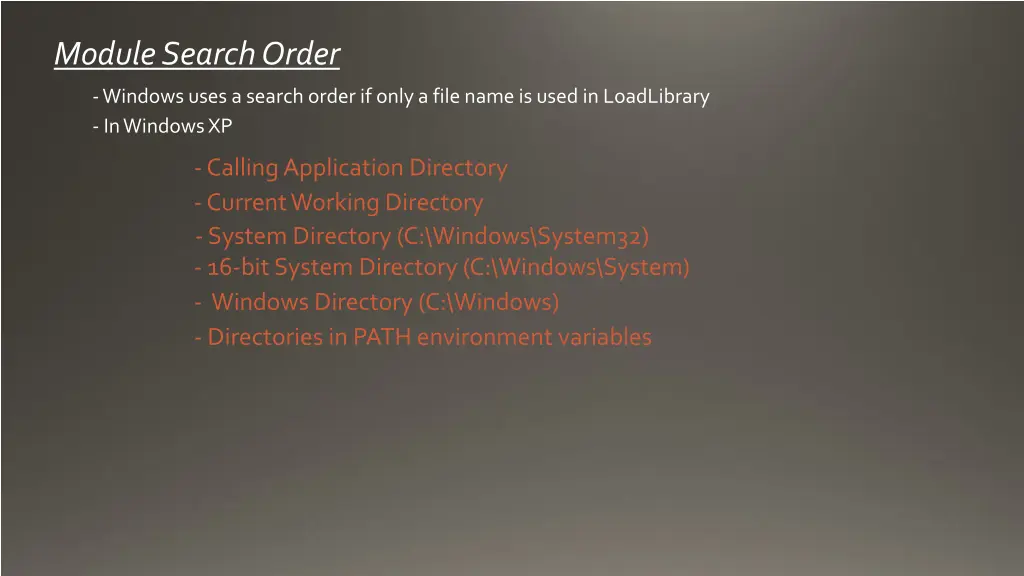 module search order