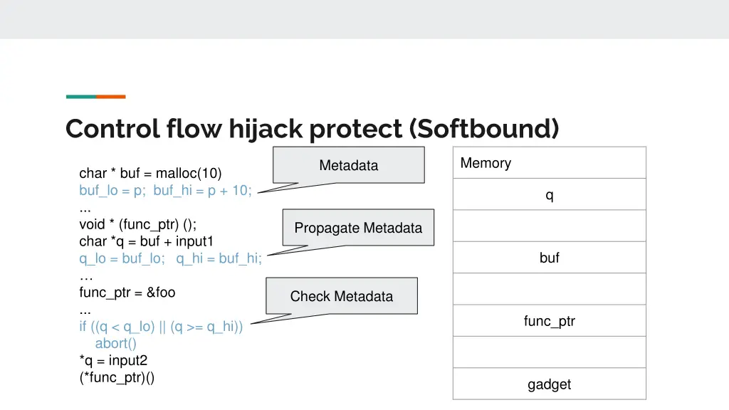 control flow hijack protect softbound