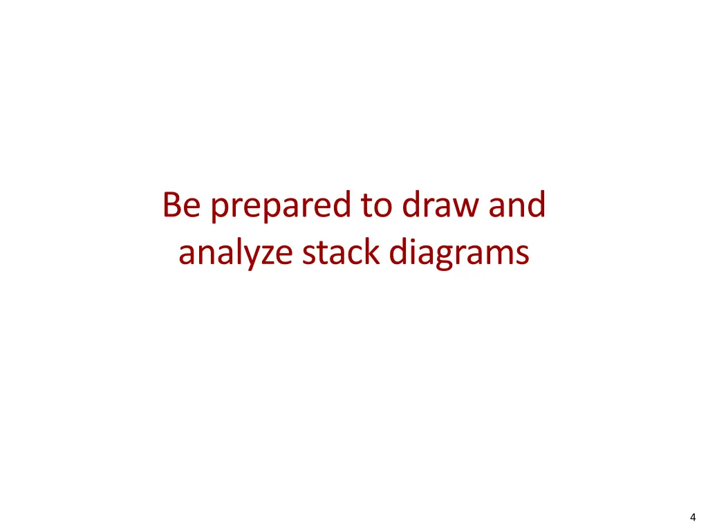 be prepared to draw and analyze stack diagrams