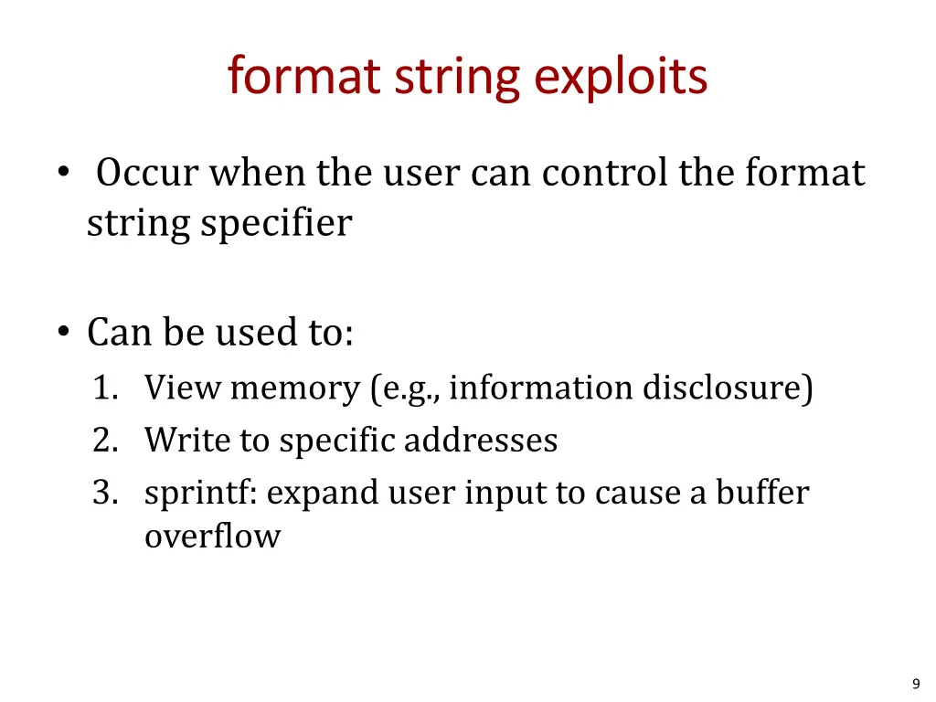 format string exploits