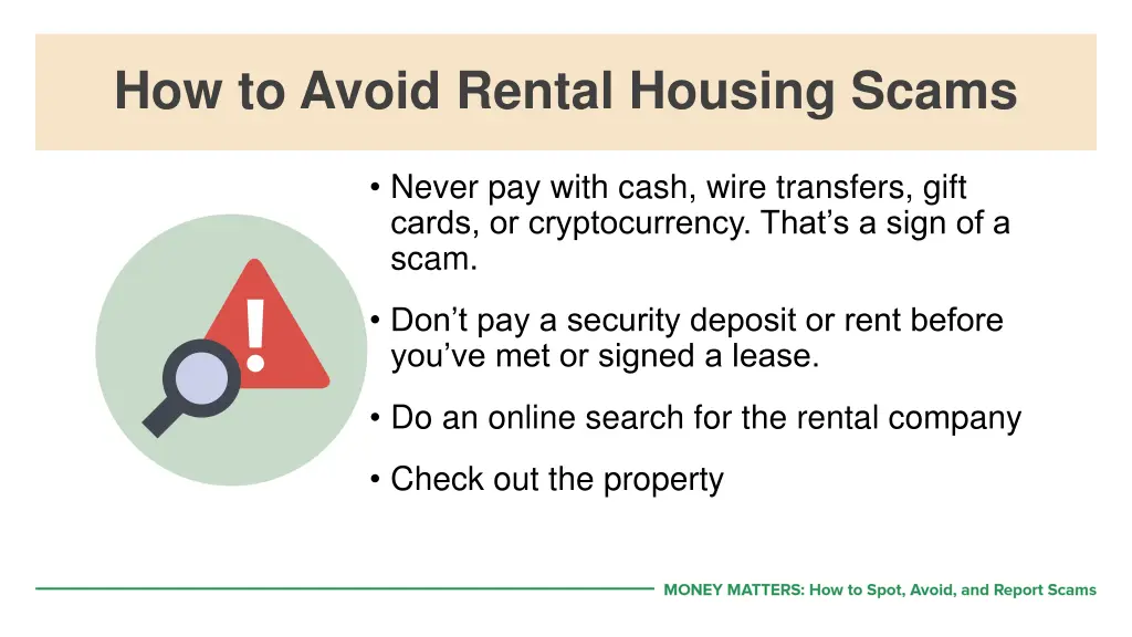 how to avoid rental housing scams