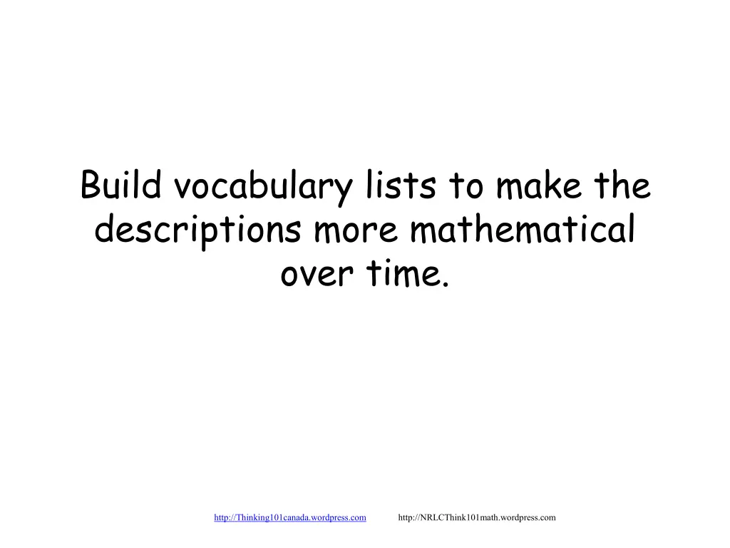 build vocabulary lists to make the descriptions