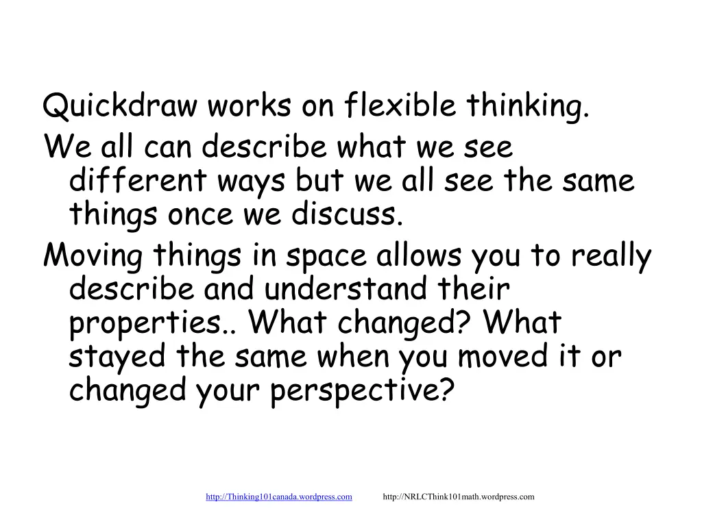 quickdraw works on flexible thinking