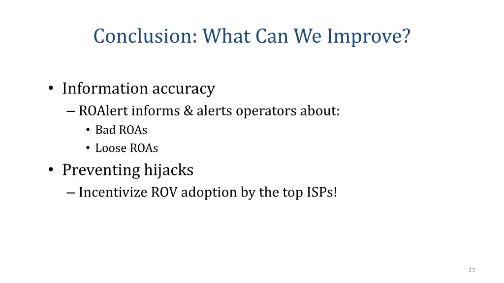 conclusion what can we improve