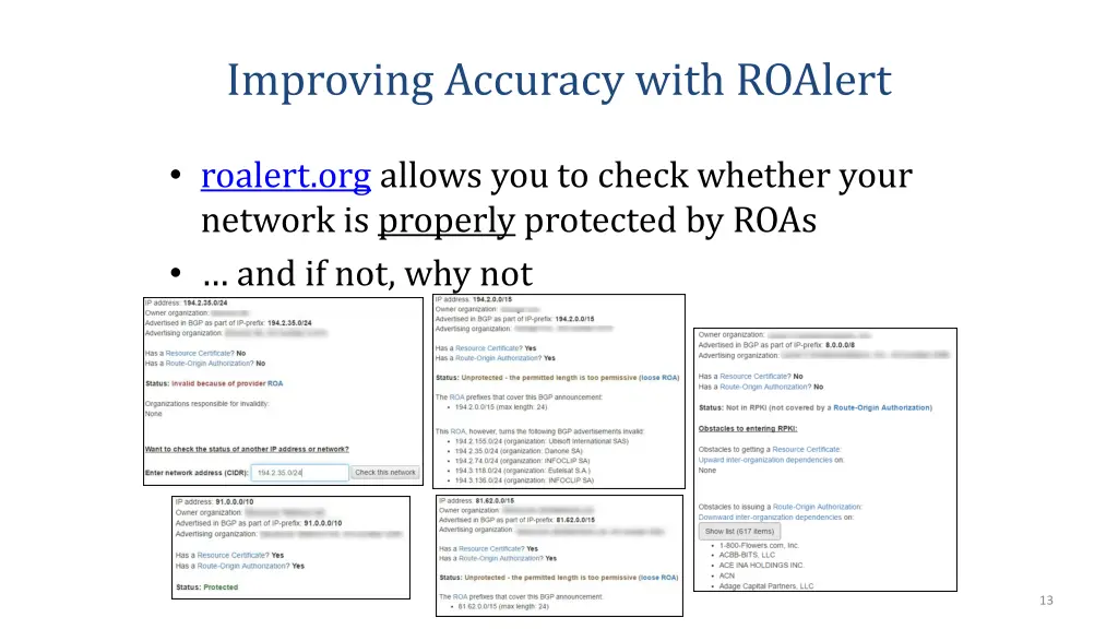 improving accuracy with roalert