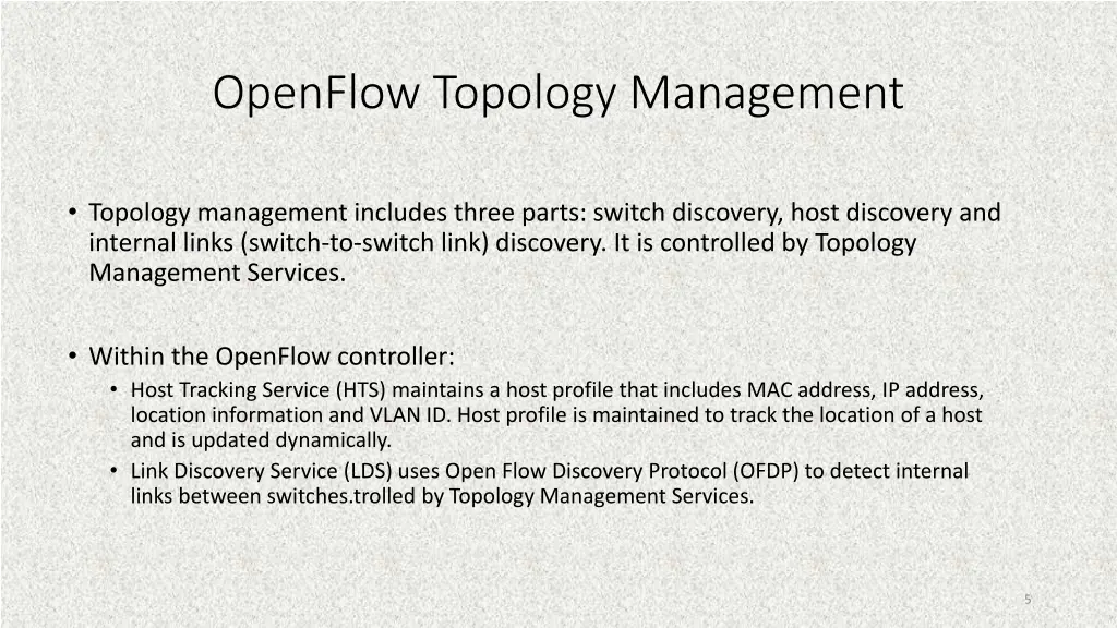 openflow topology management