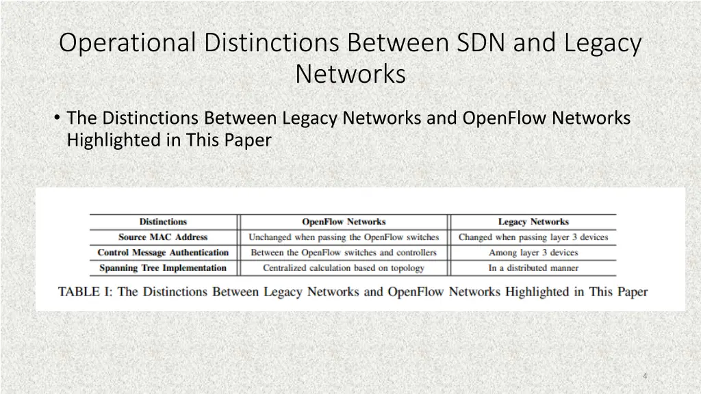 operational distinctions between sdn and legacy