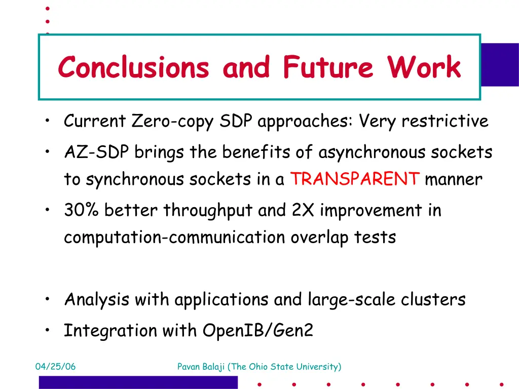 conclusions and future work