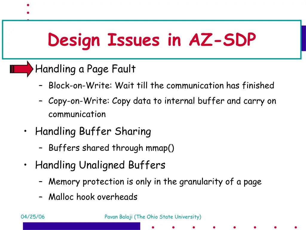 design issues in az sdp