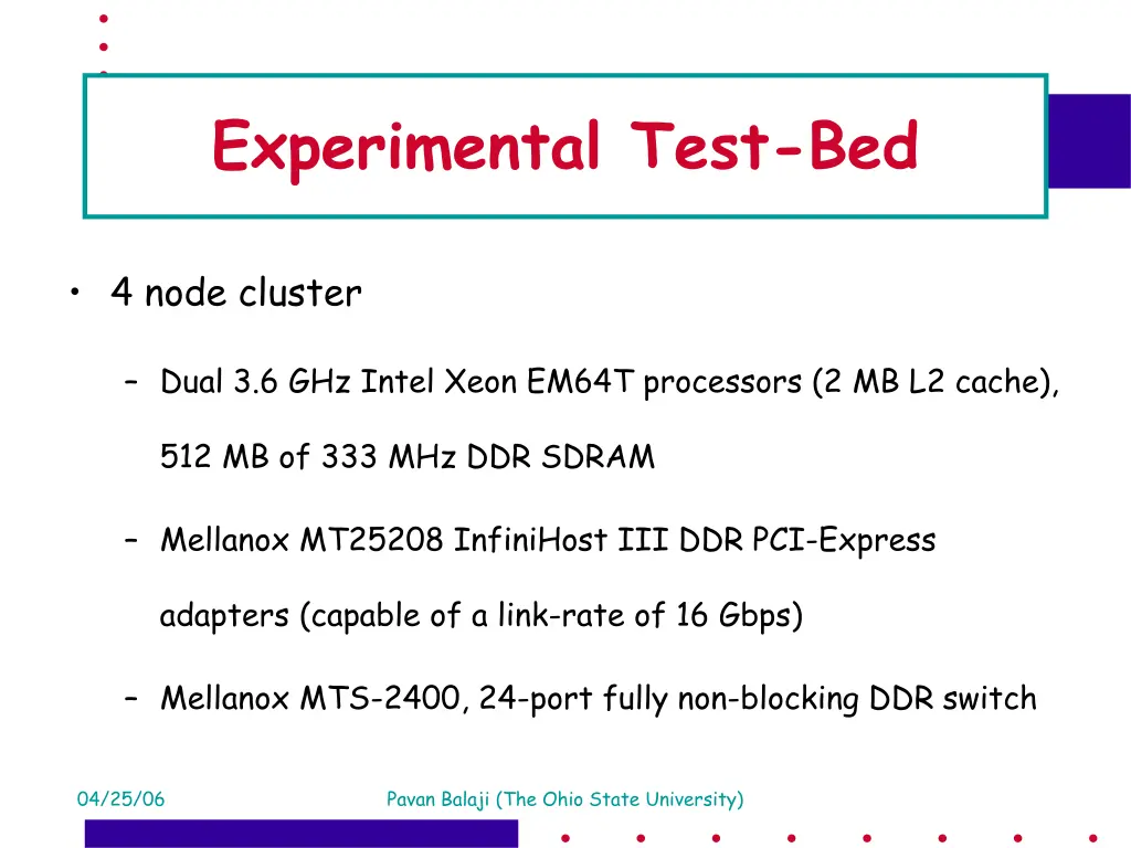 experimental test bed