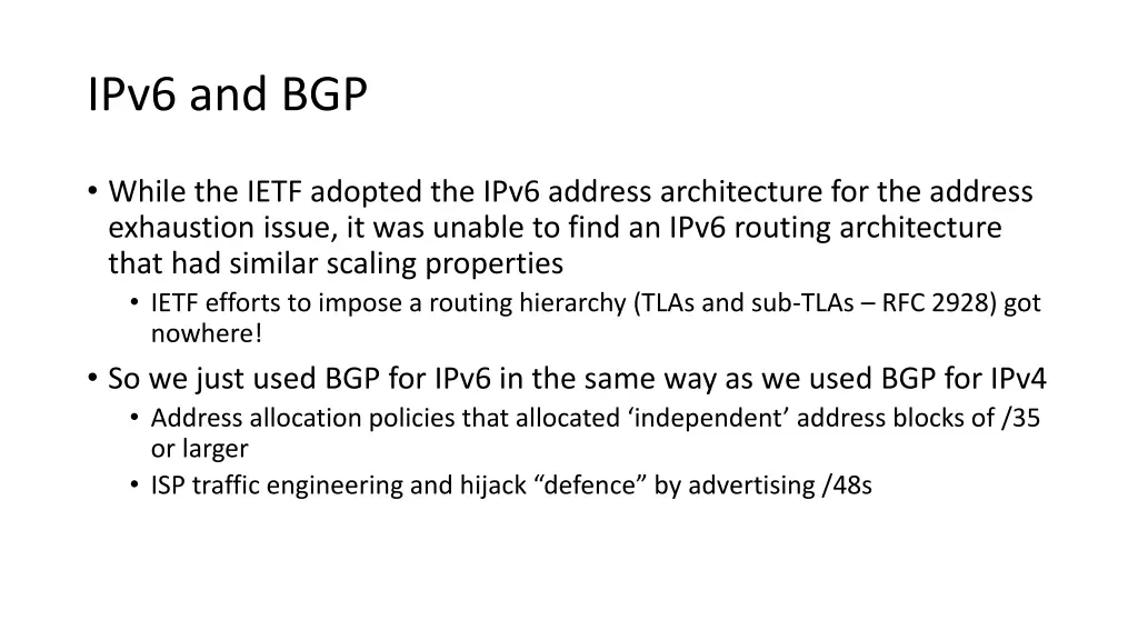 ipv6 and bgp